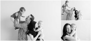 Father and mother standing and playing with their two sons by Raindancer Studios Indianapolis Family Photographer Jill Howelll