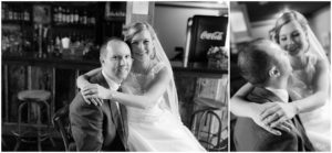 Bride sitting on grooms lap and hugging by Raindancer Studios Indianapolis Wedding Photographer Jill Howell
