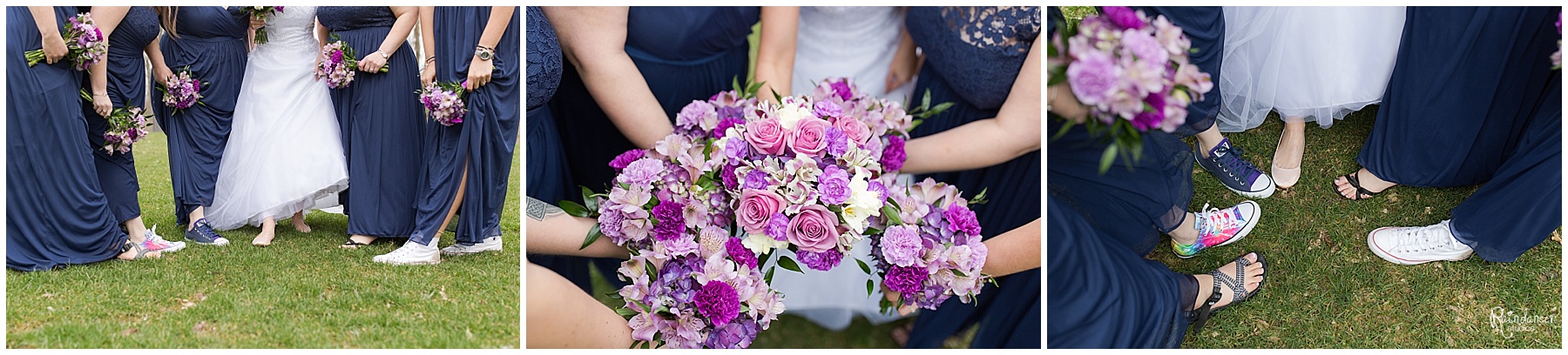 Bridal party's bouquets by Raindancer Studios Indianapolis Wedding photographer Jill Howell 