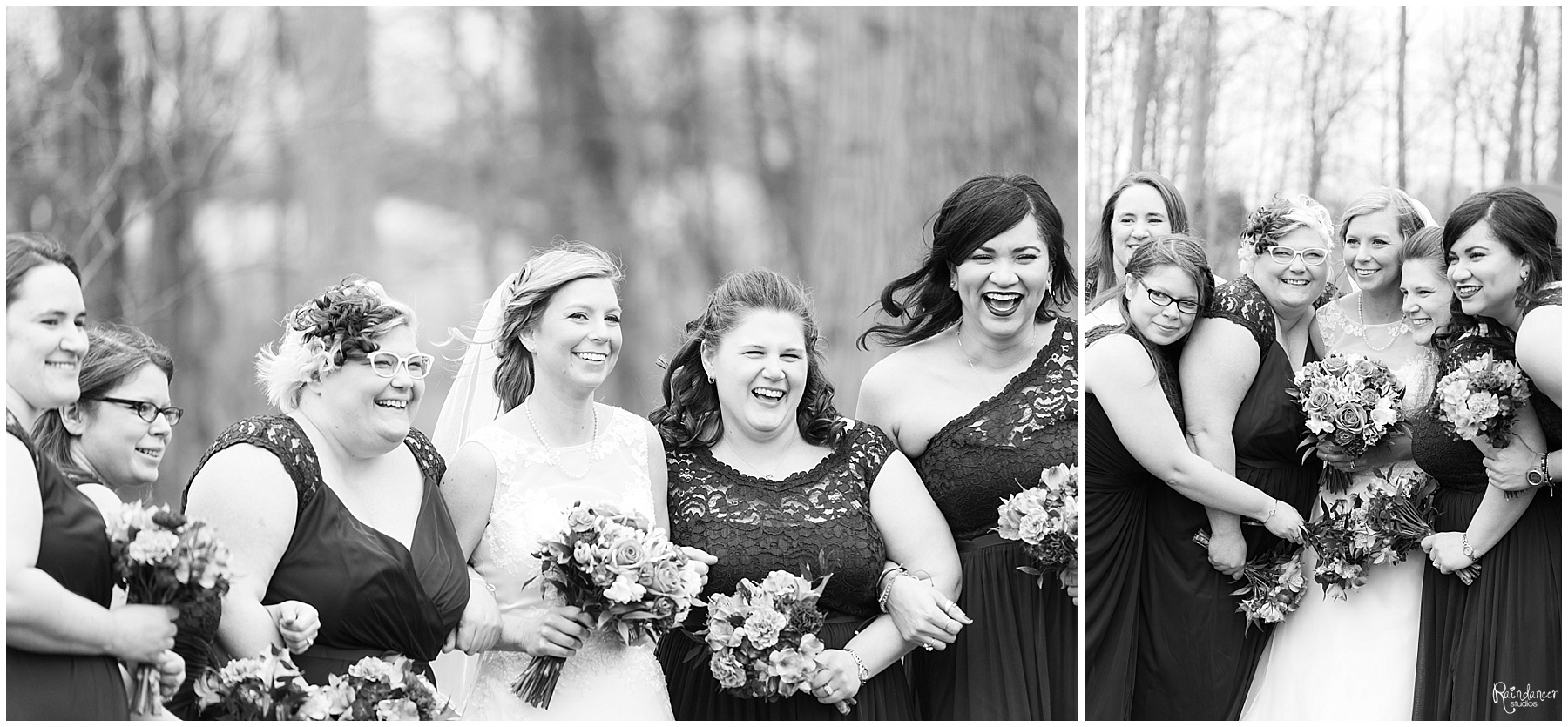 Bride with bridal party and flower girl by Raindancer Studios Indianapolis Wedding Photographer Jill Howell