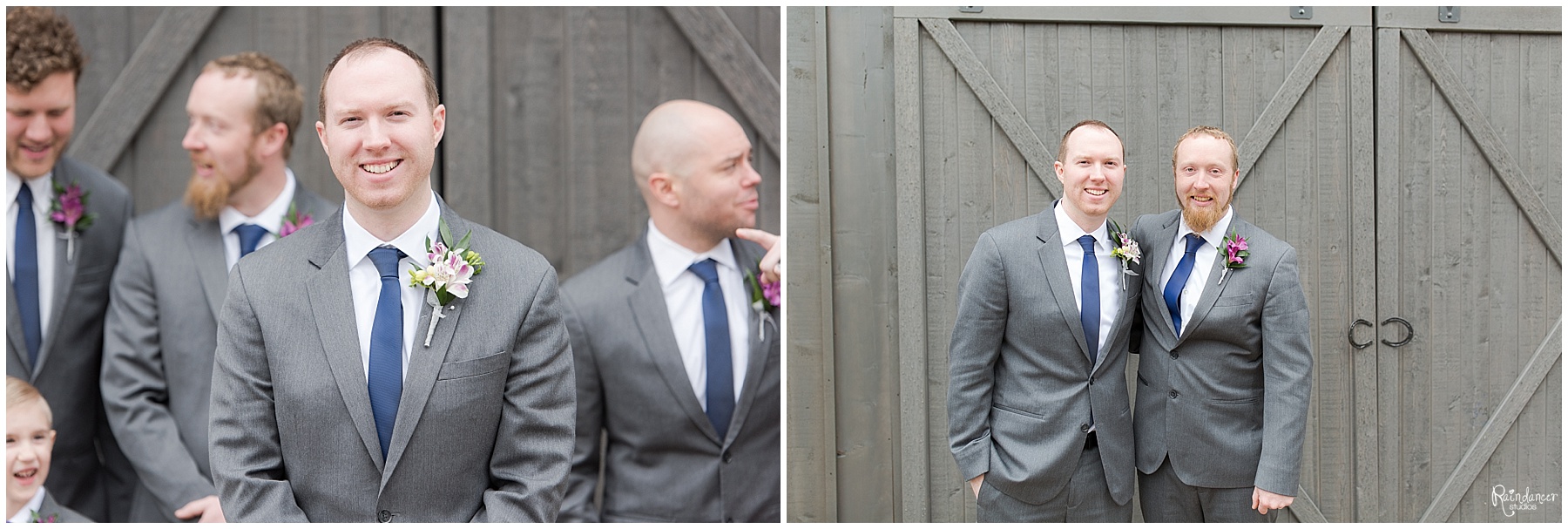 Groom with groomsmen by Raindancer Studios Indianapolis Wedding Photographer Jill Howell