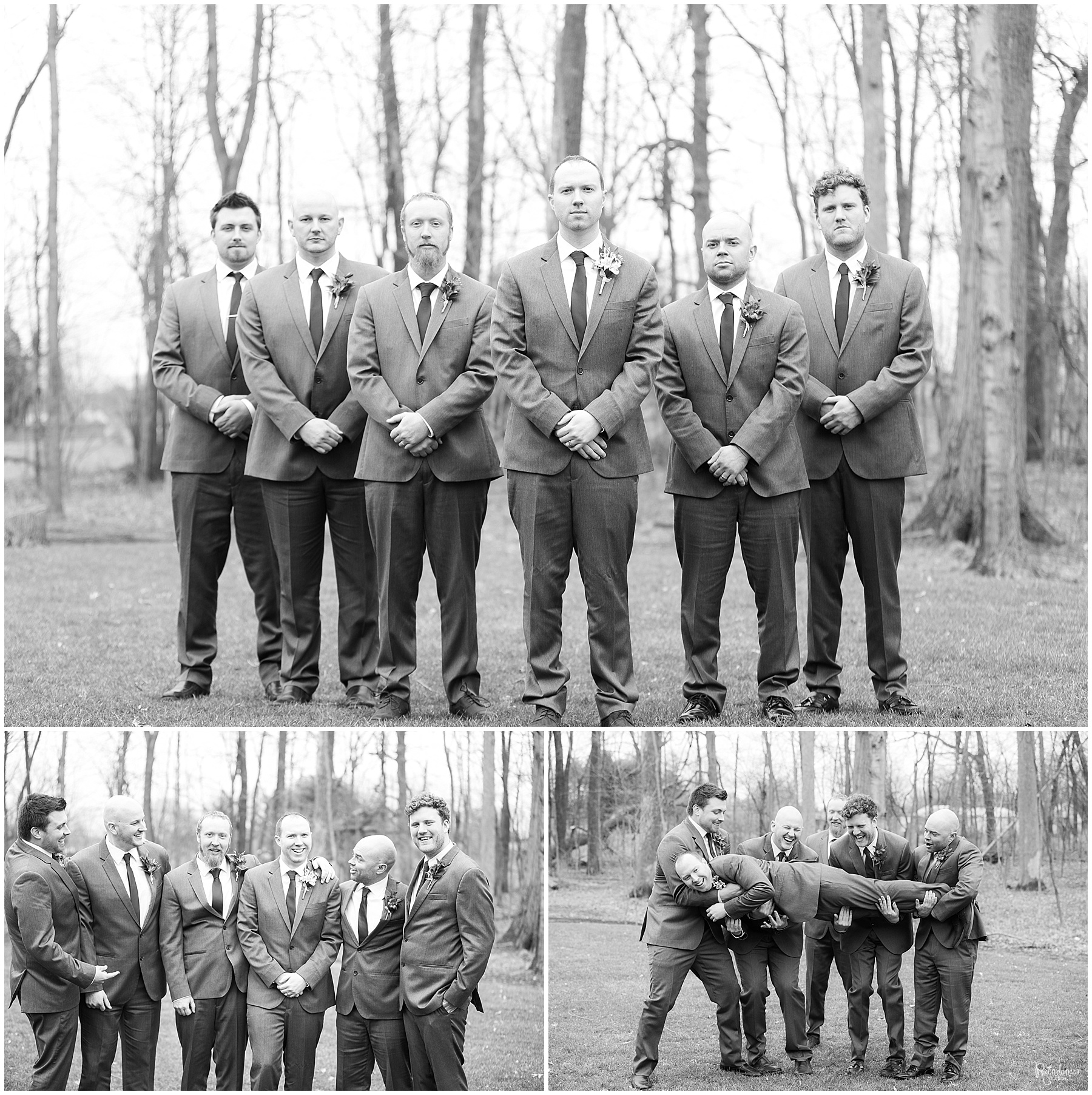 Groom with groomsmen by Raindancer Studios Indianapolis Wedding Photographer Jill Howell