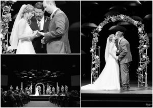 Groom kissing his bride during the wedding ceremony By Raindancer Studios Indianapolis Wedding Photographer Jill Howell