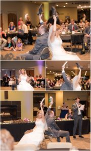 Bride and groom playing shoe game by Raindancer Studios Indianapolis Wedding Photographer Jill Howell