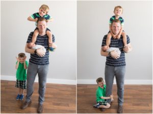 Father and his three boys being silly, Indianapolis Family Photography, Raindancer Studios