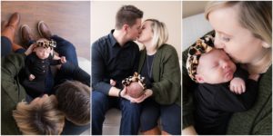 Collage of mother and father with newborn girl. Indianapolis Newborn Photography
