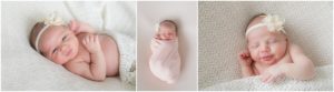 Collage of photos of newborn baby girl. Taken by Newborn Photographer at Indianapolis Studio