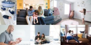 Lifestyle newborn photos taken during at home newborn sessions in Indianapolis.